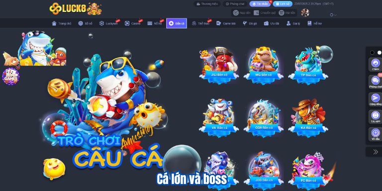 Trải Nghiệm Bắn Cá Biển Cả Đầy Màu Sắc tại Luck8 2 Cá lớn và boss