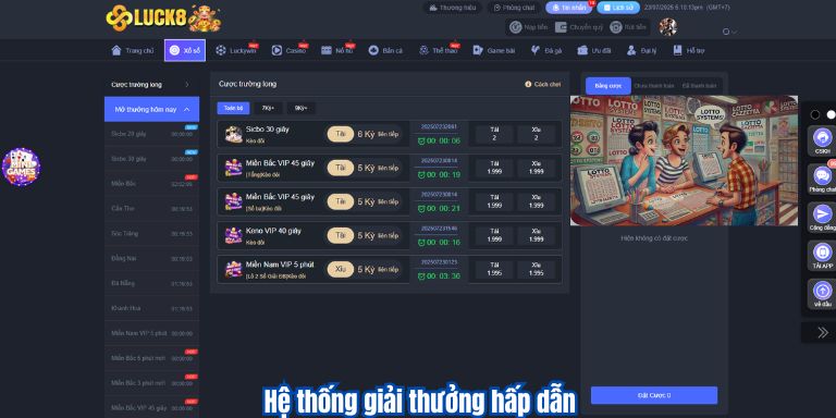 Mega 6/45 Luck8 – Game Hay Với Thưởng Ít Nhất 12 Tỷ VNĐ 3 Hệ thống giải thưởng hấp dẫn