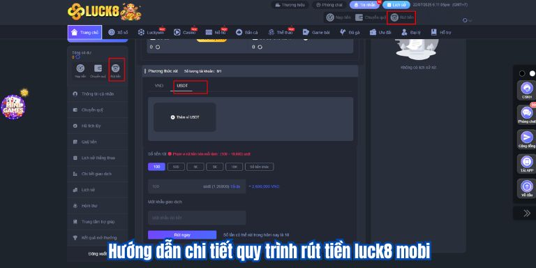 RÚT TIỀN LUCK8 5 Hướng dẫn chi tiết quy trình rút tiền luck8 mobi
