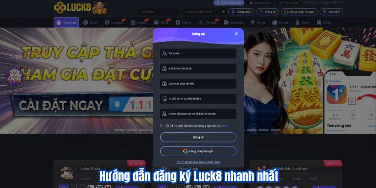 ĐĂNG KÝ LUCK8 4 Hướng dẫn đăng ký Luck8 nhanh nhất