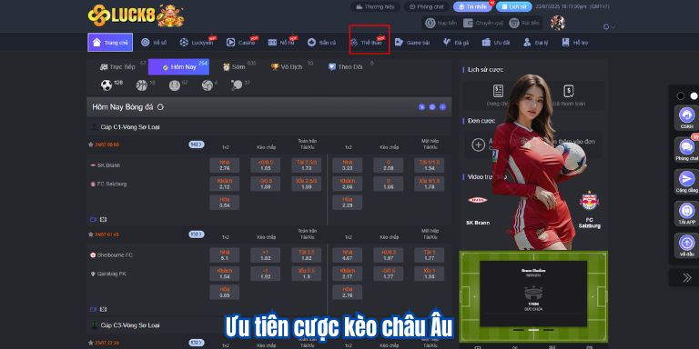 Cách Bắt Kèo Bóng Đá Luck8 Chuẩn Xác Nhất 2025 4 Ưu tiên cược kèo châu Âu